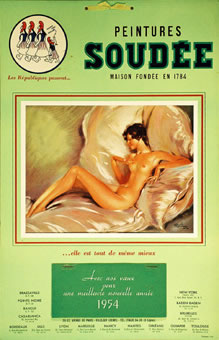 Calendrier publicitaire Domergue 1954