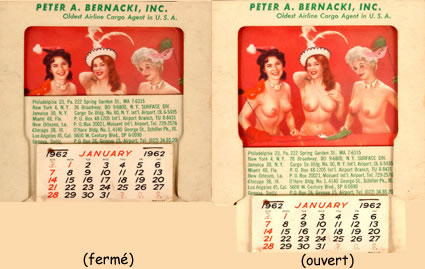 Janvier 1962, desk calendar � syst�me