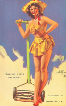 Boy - Do I mow'em down! Carte postale Mutocard de Zo� Mozert